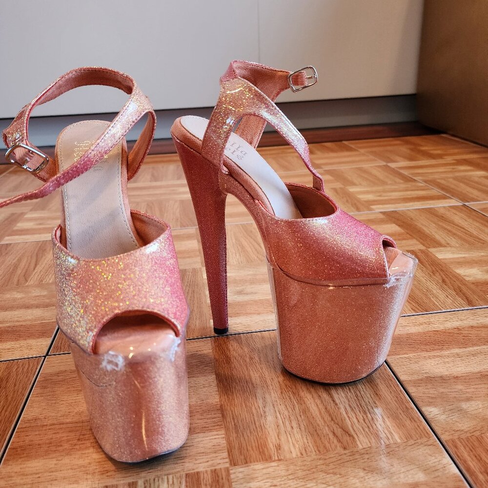 Hella Heels The Gliteratti Stiletto - Tangerine Dream, 8 inches,